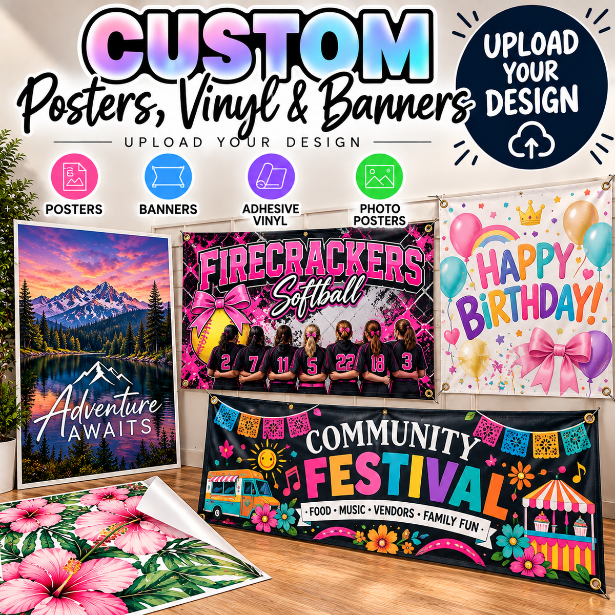 Custom Poster, Vinyl & Banner Printing – Upload Your Design