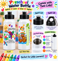 Personalized Preschool Water Bottle – Two Lids